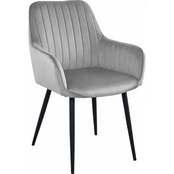 Jídelní židle Světle šedá sametová jídelní židle SOLDEN