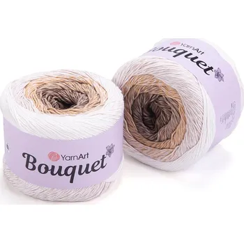 Příze Yarn Art Bouquet 707 hnědá béžová smetanová