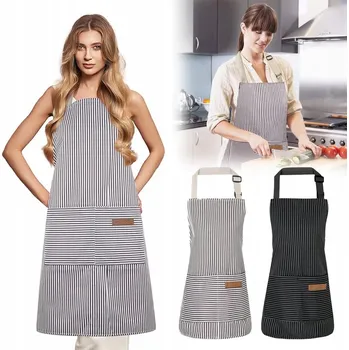 Kuchyňská zástěra SADA 2x KUSŮ KUCHYŇSKÁ ZÁSTĚRA ČERNÁ GASTRONOMIE + Kapsa