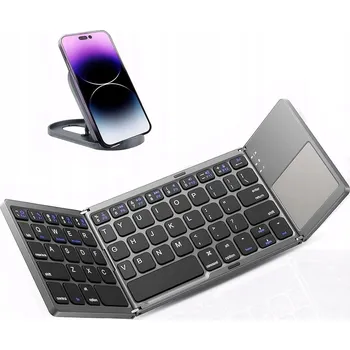 Klávesnice 197,3g Bezdrátová Bluetooth Klávesnice s Touchpadem Univerzální Skládací 50H
