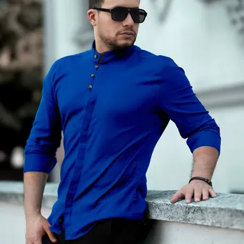 Pánská košile Košile Rubaska pánská ležérní s dlouhým rukávem slim střihu bavlna velikost XL