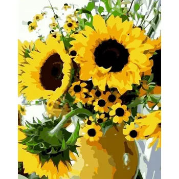 Obraz Obraz k vymalování podle čísel Artnapi Slunečnice ve váze 40x50 cm