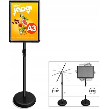 INFORMAČNÍ STOJAN A3 REKLAMNÍ TABULE na plakát ČERNÝ STOJAN NA REKLAMU MENU