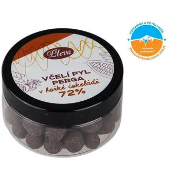 Čokoláda Pleva Včelí pyl perga v 72% hořké čokoládě