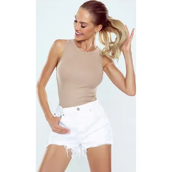 Žebrované pletenina tričko Eldar Peri v barvě cappuccina, velikost 3XL