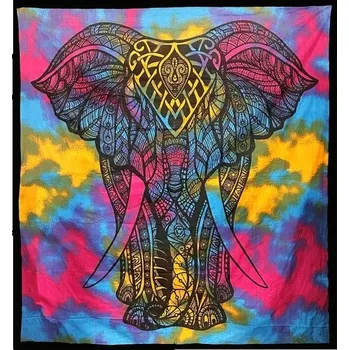 Obraz INDICKÁ TAPISERIE MANDALA na zeď GOBELÍN bavlna cca 210x240cm slon růžová