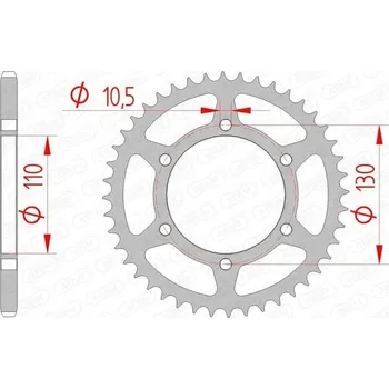 Nářadí na motocykly 16500-42 ROZETA ZADNÍHO KOLA MOTO. OCELOVÁ ČERNÁ AFAM