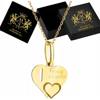 Náhrdelník Zlatý Náhrdelník Srdce s Písmenem I Řetízek Ankr Zlato 585 Dárek Pro Ženy