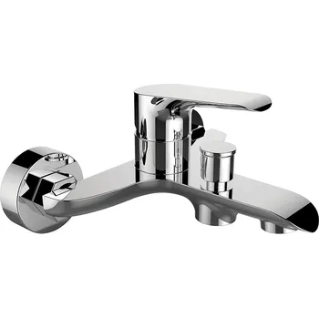 Vodovodní baterie Jednopáková nástěnná vanová a sprchová baterie Laveo Alea, stříbrná