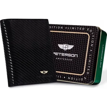 Peněženka Peterson pánská peněženka z pravé kůže černá - muž