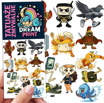 Odstranitelné tetování Filmové a herní tetování, dětské tetovačky, vodní smývatelné tetování na narozeniny, Dárek, upomínka, dočasné tetování pro děti, originální, opakovaně použitelné, Spousta Vzorů