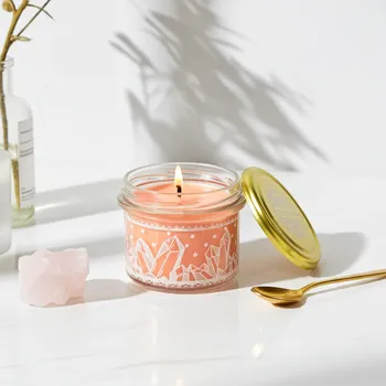 vonný vosk SCHMINKA Vonná sójová svíčka s krystalem - Růženín