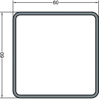 okap GUTMANN Okapová svodová roura pro P2030 profil 60x60x2mm hliník ( ks = 6m )