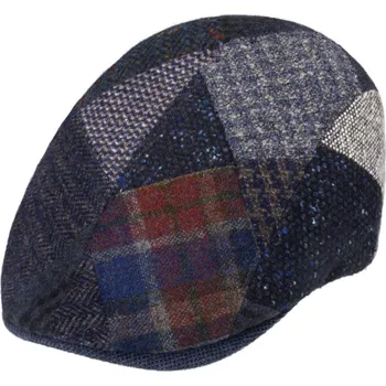Čepice Fiebig - Headwear since 1903 Pánská zimní vlněná modrá bekovka - Fiebig - Patchwork Velikost: 57 cm (M)