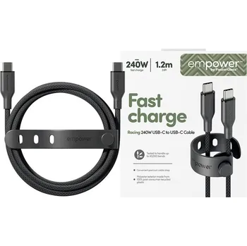 Notebook Kabel PanzerGlass EmPower 240W USB-C/USB-C, 1,2m černý