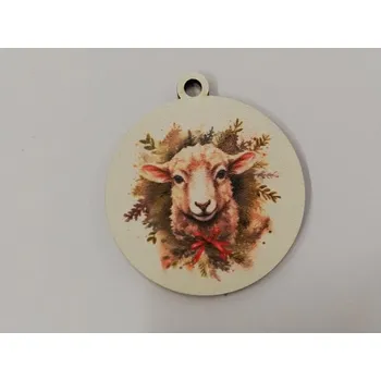 Vánoční dekorace Vánoční výřez baňka - ovečka