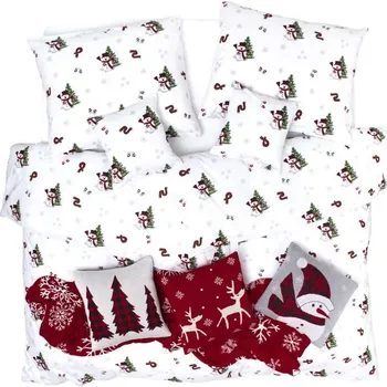 Povlečení SCANquilt povlečení KLASIK sněhulák bílozelená 140 x 200/70 x 90 cm