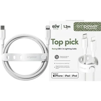 Notebook Kabel PanzerGlass EmPower MFi USB-C/Lightning, 1,2m bílý