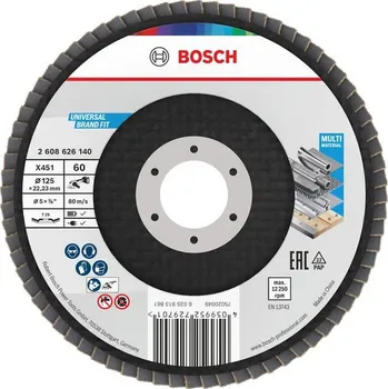 Brusný kotouč Bosch Lamelový brusný kotouč X451, 125 × 22,23 mm, G60, T29, 15 ks Professional (2608626176)