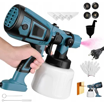 Stříkací pistole ELEKTRICKÁ PISTOLE STŘÍKACÍ ZAŘÍZENÍ 850W PRO MALOVÁNÍ STĚN, 4 TRYSKY, 1400ML