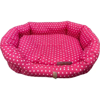 Pelíšek pro psa Pelech pro psy 8 hran bavl. hvězda malinový 60 cm