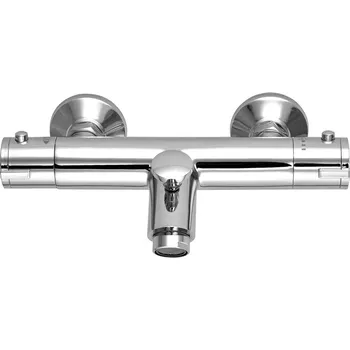 Vodovodní baterie Nástěnná vanová baterie dvouručková Laveo Termico stříbrná