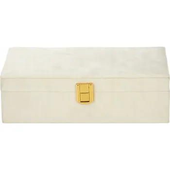 Šperkovnice Bílá šperkovnice se zrcadlem se zlatým zámkem (25x16x7 cm)