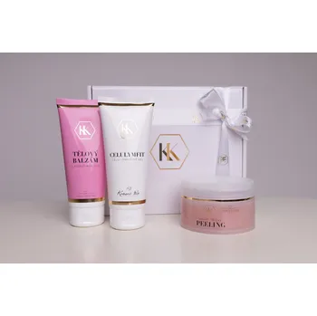 Tělový balzám Luxusní dárková sada proti celulitidě: Tělový balzám s koenzymem Q10, Luxusní tělový peeling Love a Celulymfit