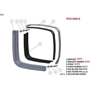 Palivová nádrž Držák palivové nádrže 705 x 705 mm, VOLVO, MAN, RVI, kompletní