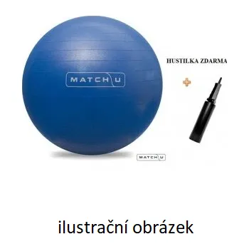 Gymnastický míč Míč rehabilitační ABS Match-U + hustilka, stříbrný, průměr 70-75cm