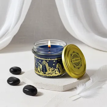 vonný vosk SCHMINKA Vonná sójová svíčka s krystalem - Obsidián