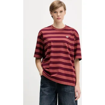 Dámské tričko Bavlněné tričko adidas Originals STRIPED SS TEE KF2320 oranžová 28X, vel. L