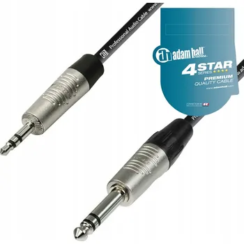Audio kabel Kabel jack 3,5 mm - jack 6,3 mm Adam Hall K4BVW 1,5 m (Propojovací kabel)