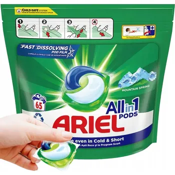 Prací prostředek Ariel 3v1 Kapsle na Praní Prádla Univerzální Spring All in One 65ks