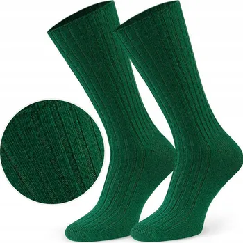 Ponožky Steven Ponožky z jehněčí vlny se zelenými pruhy, velikost 44-46