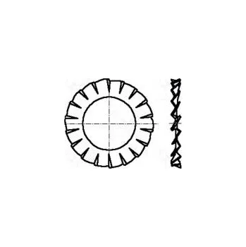 Matice Podložka s vnějším zoubkováním M8 D=15mm h=0,8mm pružná ocel