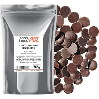 Čokoláda TMAVÁ ČOKOLÁDA 60% BEZ CUKRU 200 g Fontánový fondue prémiových dezertů Kol-Pol