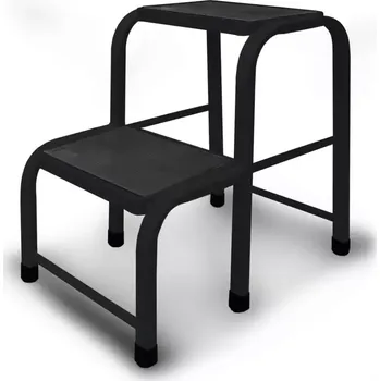 Žebřík Ocelový 2stupňový schod s nosností 150 kg - černý
