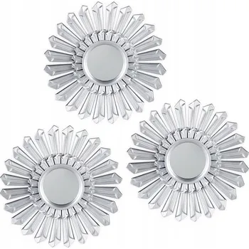 Zrcadlo Zrcadlo zrcadlo kruhové plast rámem 25 x 25 cm STŘÍBRNÁ SADA 3 KS