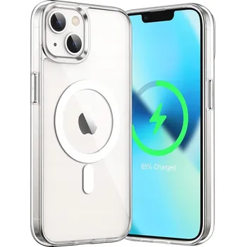 Pouzdro na mobilní telefon Pouzdro pro iPhone 13 Clear ZESÍLENÉ 360° s podporou MAGSAFE + Sklo 9H