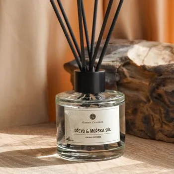 Aroma difuzér Kimmy Candles Aroma difuzér Dřevo & Mořská sůl 120 ml