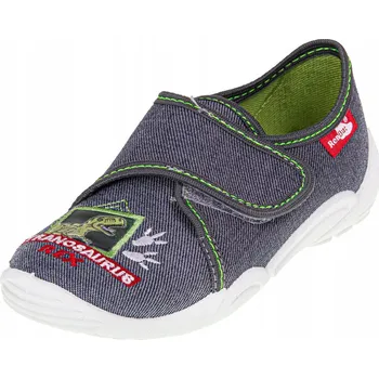 Dívčí obuv Ren But dětské papuče na suchý zip šedé, velikost 26