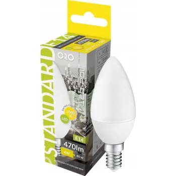 Žárovka LED žárovka 6W E14 teplá svíčka 470lm