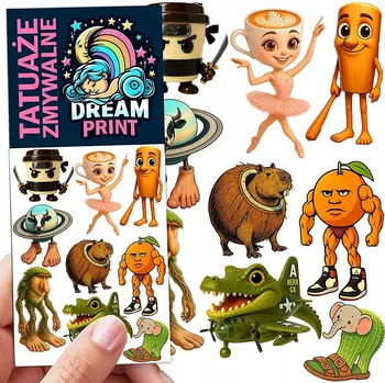 Odstranitelné tetování Filmové a herní tetování, dětské tetovačky, vodní smývatelné tetování na narozeniny, Dárek, upomínka, dočasné tetování pro děti, originální, opakovaně použitelné, Spousta Vzorů