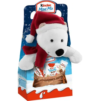 Čokoláda Kinder Maxi mix 133g s plyšákem ledním medvědem