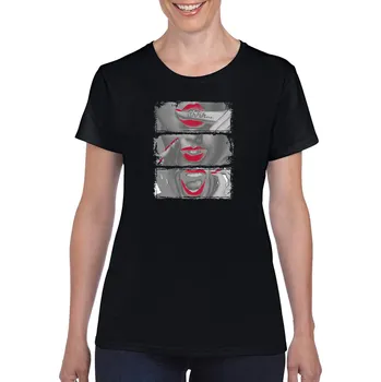 Dámské tričko levne-damske-bavlnene-tricko-potisk-pomluvy Velikost dámská trička Basic: L šířka 51, délka 65, Odstín dámské tričko Basic: Černé