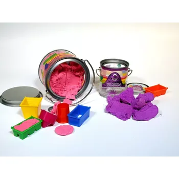 kinetický písek Kinetický barevný písek 1 480 g s formičkami, set v boxu