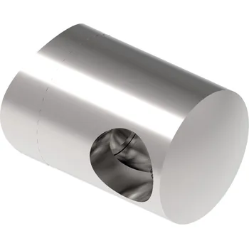 Zábradlí Hahn Steel Levý koncový úchyt pro tyč O12,0 mm / pro sloupek O42,4 mm, nerezová ocel AISI 304, brus