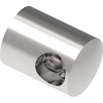 Zábradlí Hahn Steel Levý koncový úchyt pro tyč O12,0 mm / pro profil (plochý povrch), nerezová ocel AISI 304, brus