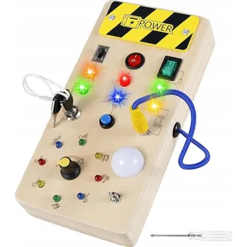 Dřevěná hračka Dřevěná manipulační deska Montessori vypínače světla SY-100136